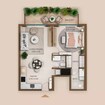 GFS Coventry Living 1 Bed Layout