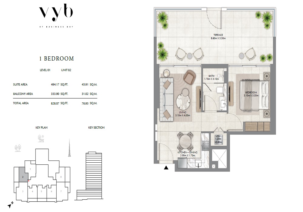 Ginco VYB 1 Bed Layout