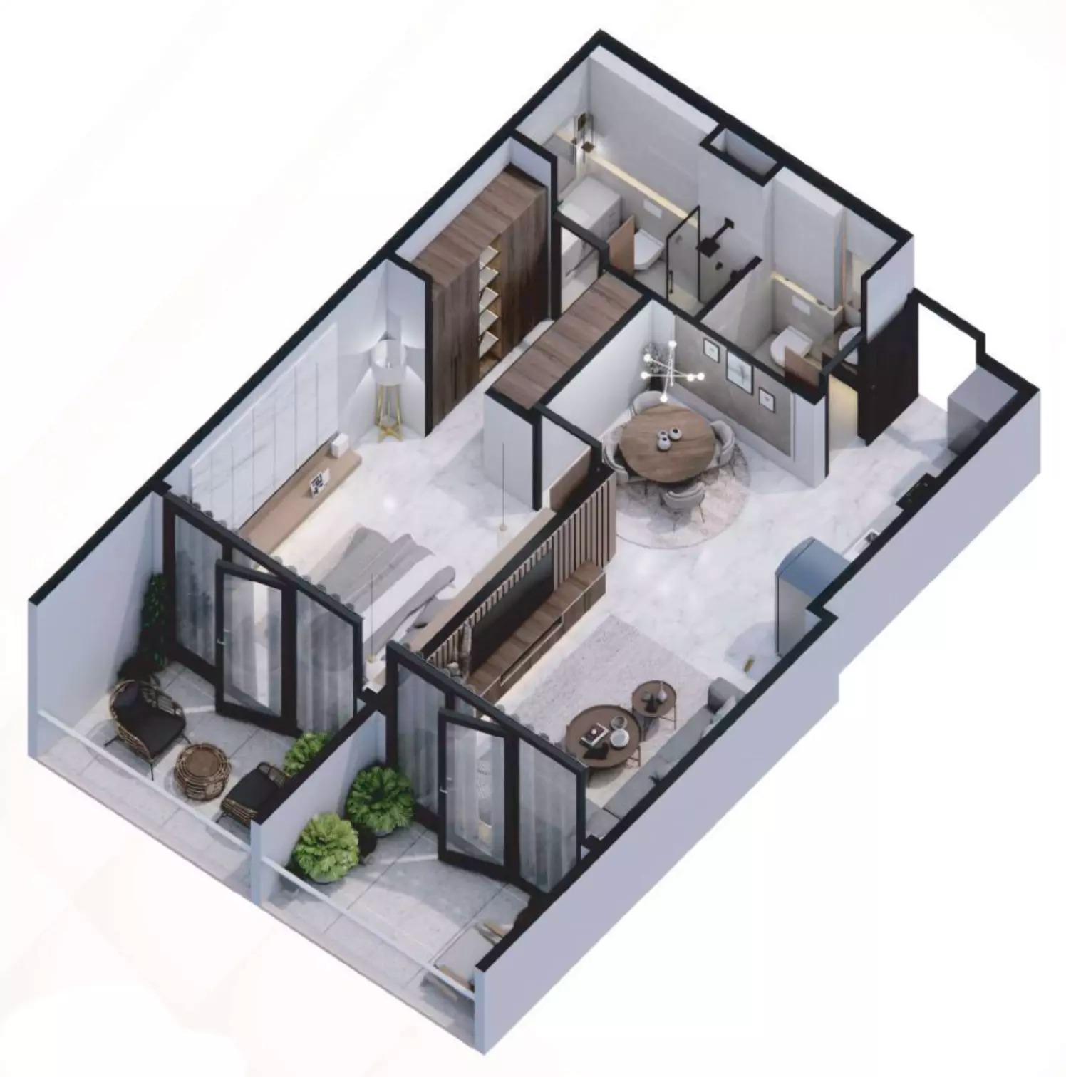 Golden Woods Albab Views 1 Bed Layout