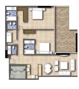 2 Beds 1554 Sq. Ft. Villa in Golf Condominiums and Townhouses