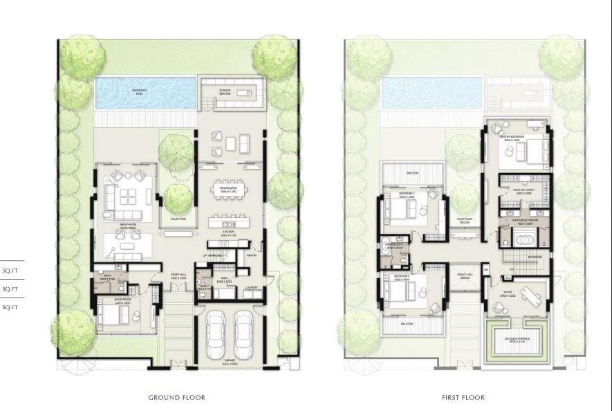 Golf Place Villas 4 Beds Layout