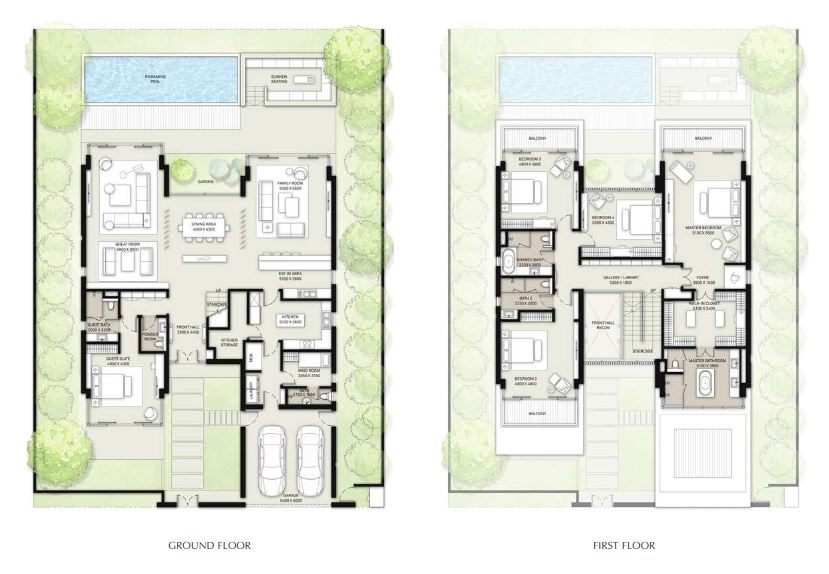 Golf Place Villas 5 Beds Layout