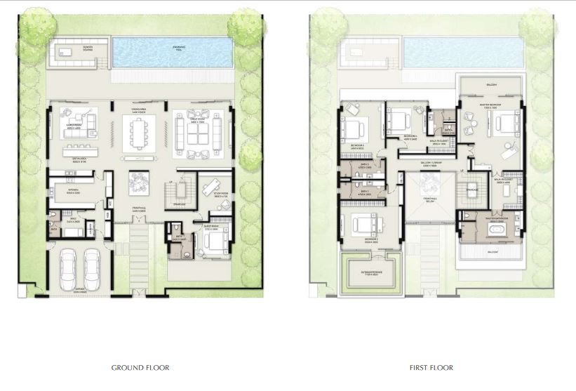 Golf Place Villas 5 Beds Layout