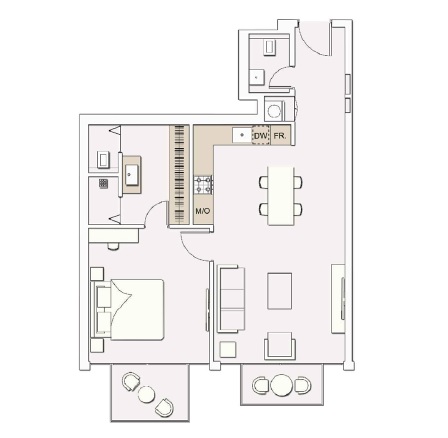 Green Signature Livings 1 Bed Layout