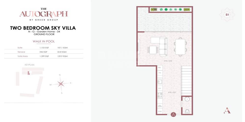 Green The Autograph 2 Beds Layout