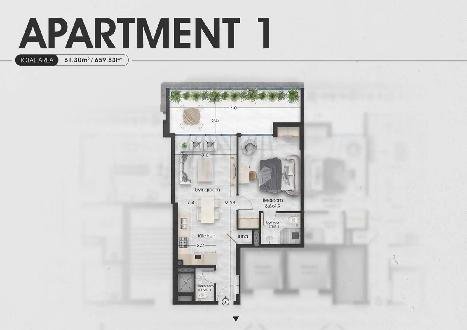 Griffin Ethan 1 Bed Layout