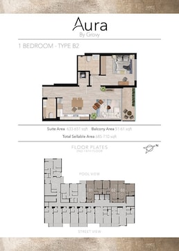 1 Bed 710 Sq. Ft. Apartment in Grovy Aura