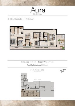 3 Beds 2238 Sq. Ft. Apartment in Grovy Aura