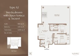 2 Beds 2008 Sq. Ft. Apartment in Gutti Veona Residence