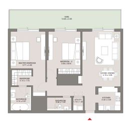 Hartland Aflux Apartments 1 Bed Layout