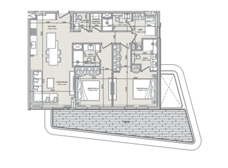 Hayaat Isolana Residences 2 Beds Layout