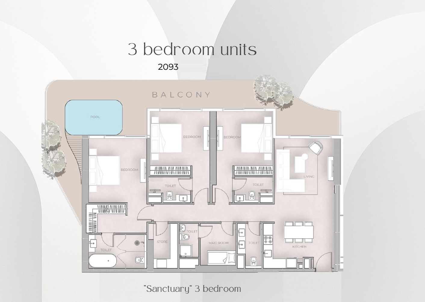 HMB Beverly Grande 3 Beds Layout
