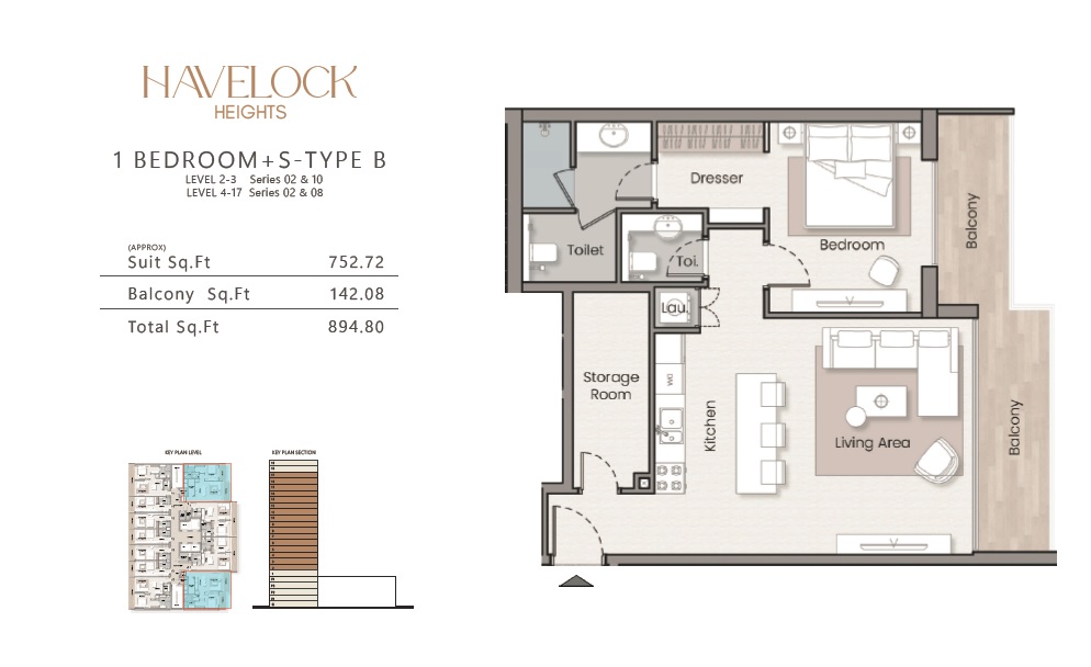 HMB Havelock Heights 1 Bed Layout