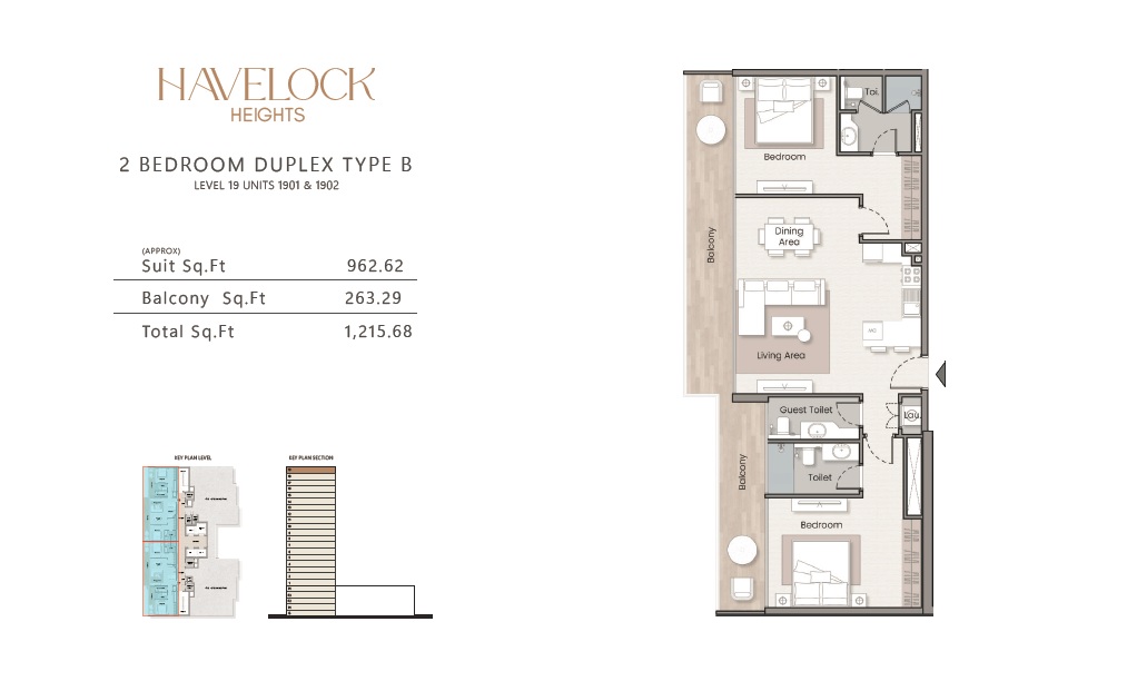 HMB Havelock Heights 2 Beds Layout