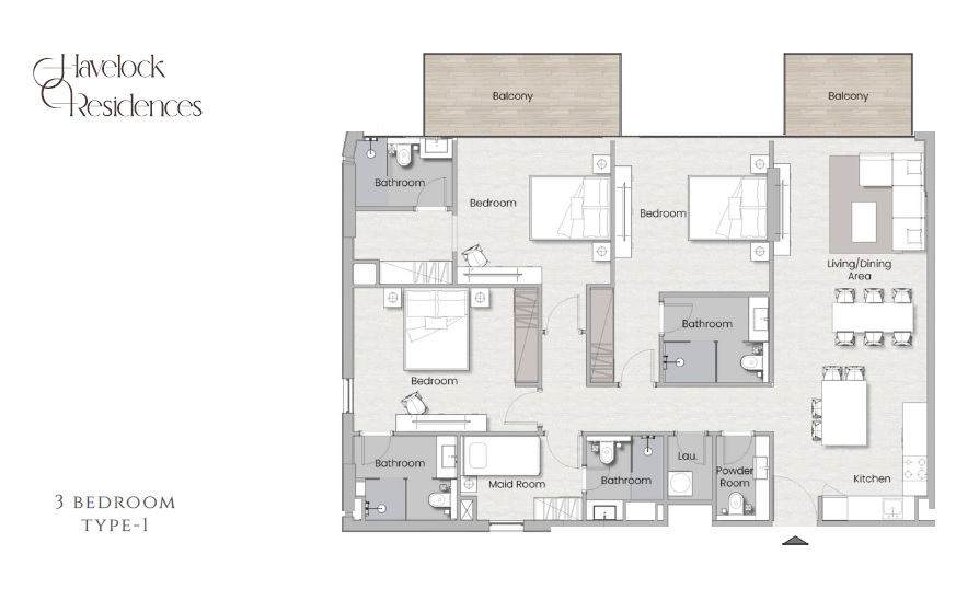 HMB Havelock Residences 3 Beds Layout