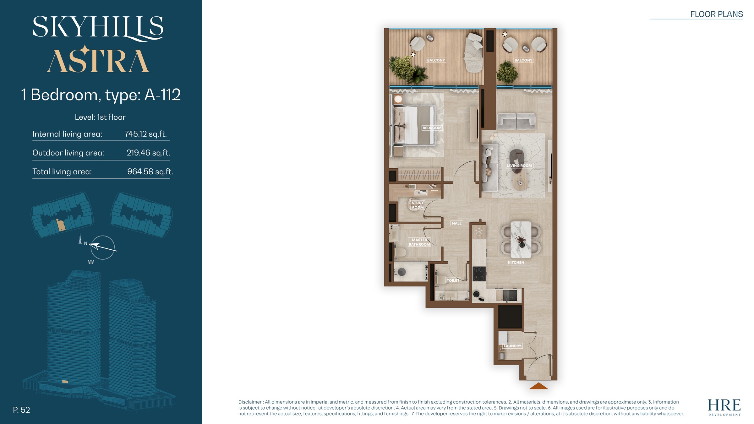 1 Bed 964 Sq. Ft. Apartment in HRE Skyhills Astra