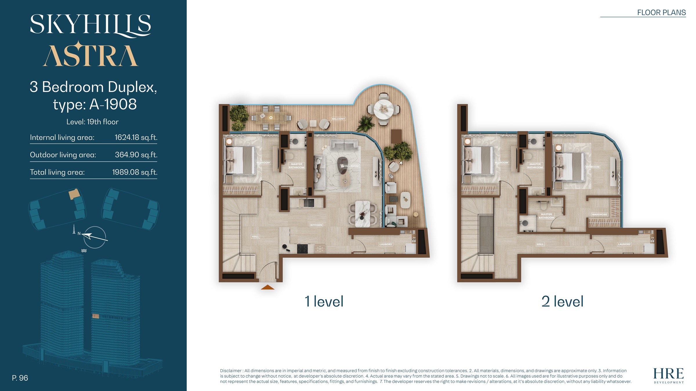 3 Beds 1989 Sq. Ft. Apartment in HRE Skyhills Astra