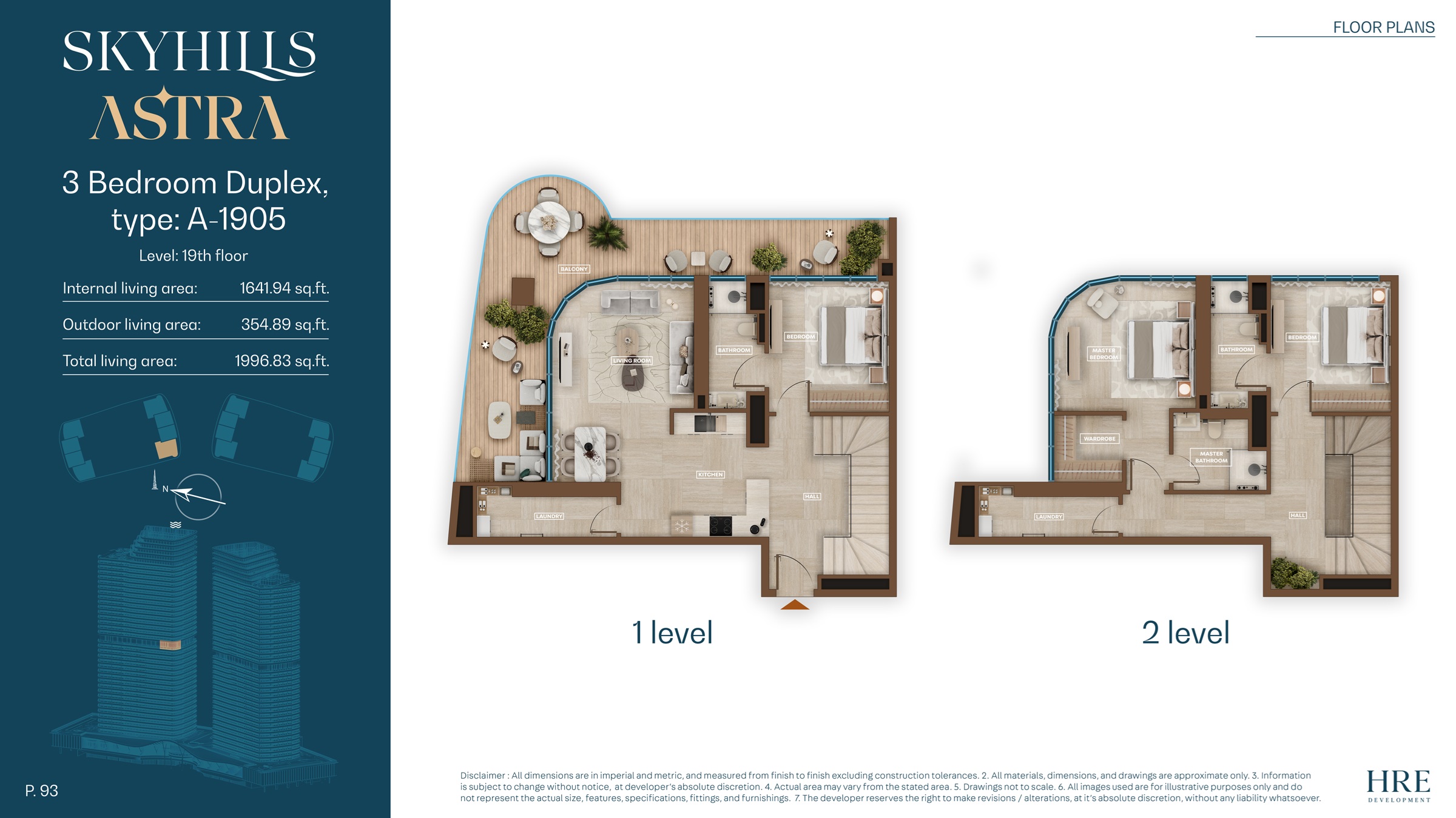 3 Beds 1997 Sq. Ft. Apartment in HRE Skyhills Astra