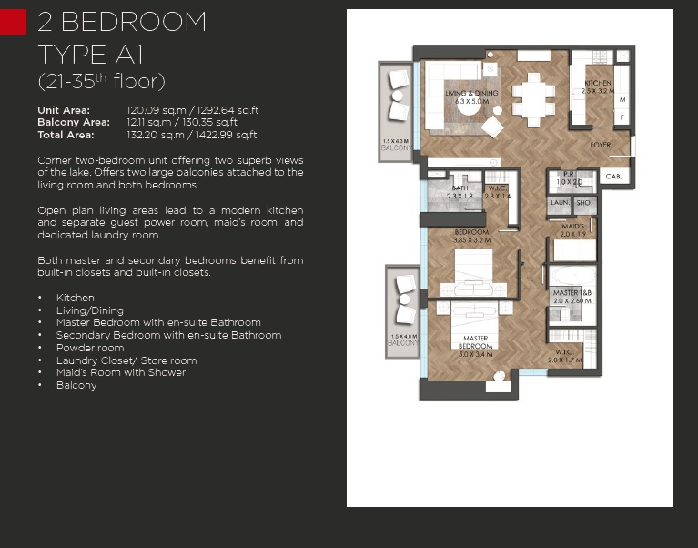 IGO 101 Tower 2 Beds Layout