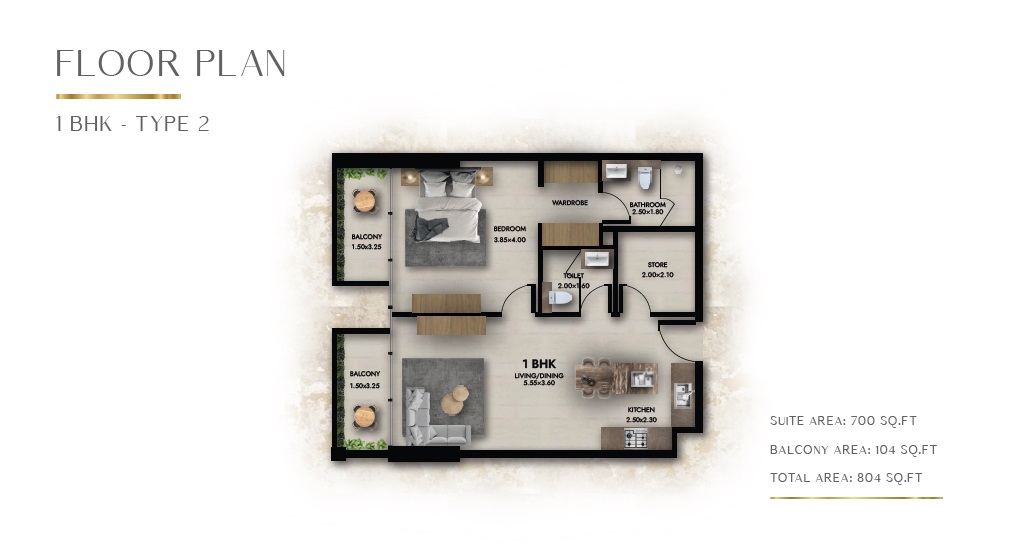 1 Bed 804 Sq. Ft. Apartment in IKR Provenza Residence