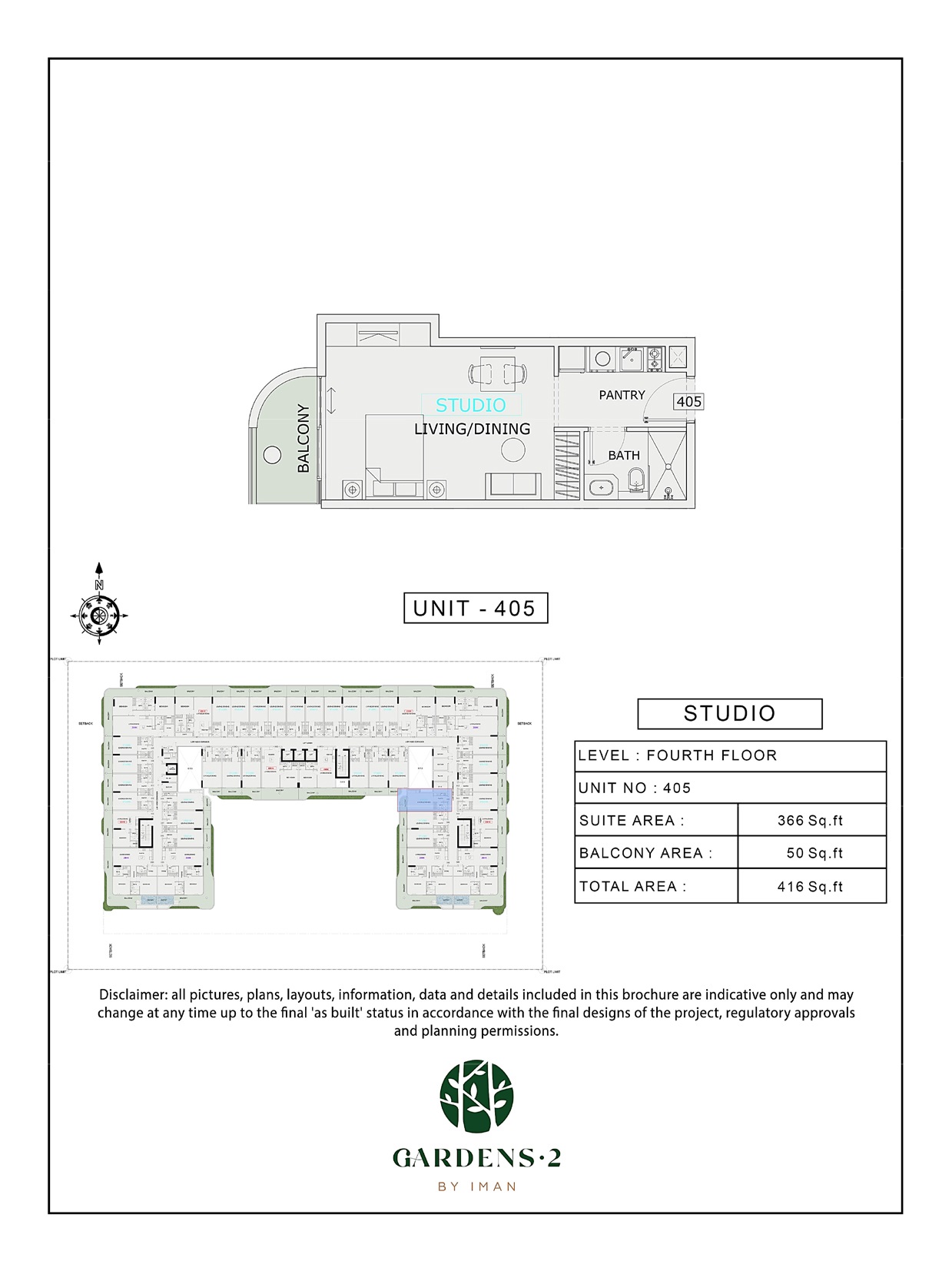 Iman Gardens 2 Studio Layout