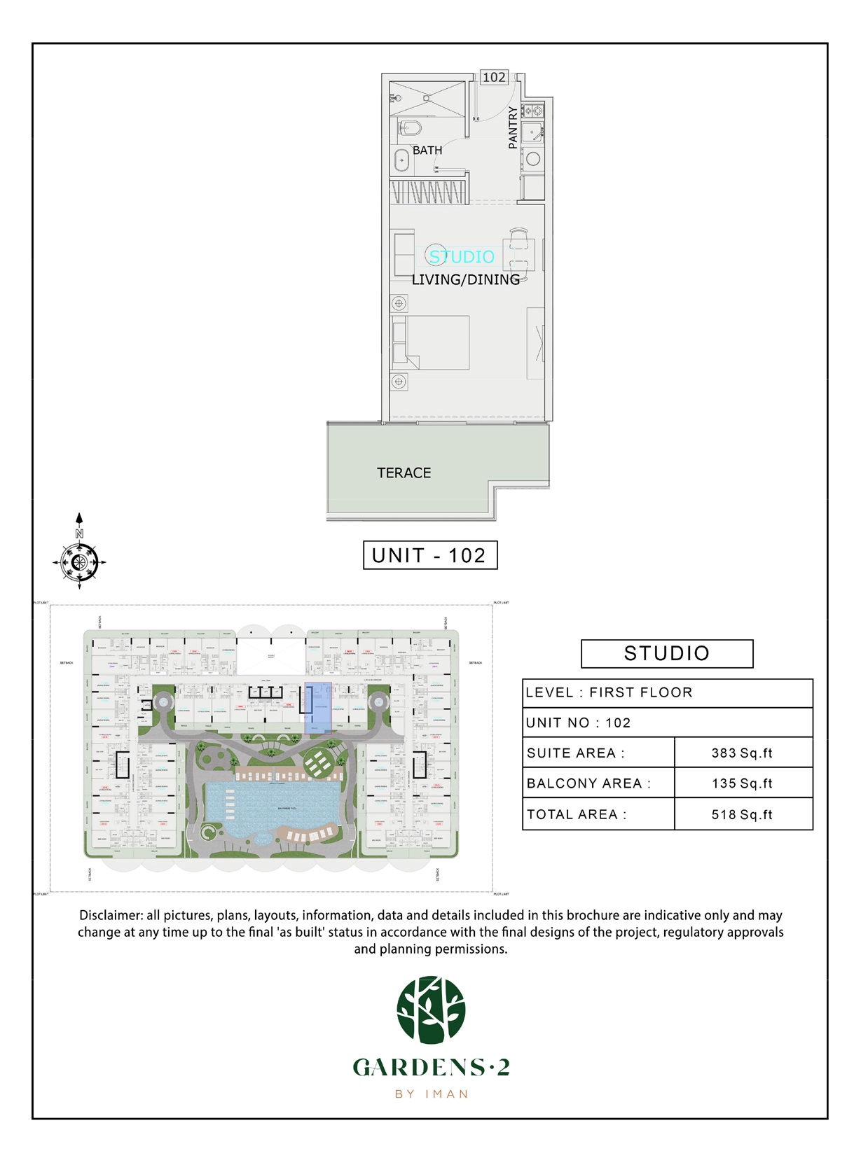 Iman Gardens 2 Studio Layout