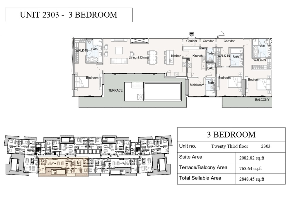 3 Beds 2848 Sq. Ft. Apartment in Iman One Park Central