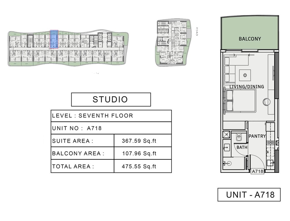 Iman One Sky Park Studio Layout