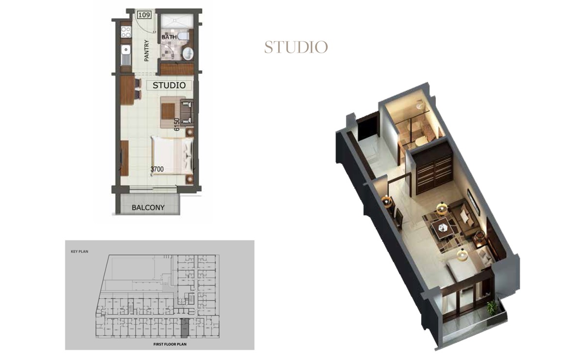 410 Sq. Ft. Studio in Iman Oxford Terraces