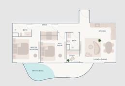 2 Beds 1860 Sq. Ft. Apartment in Imtiaz Beach Walk Residence