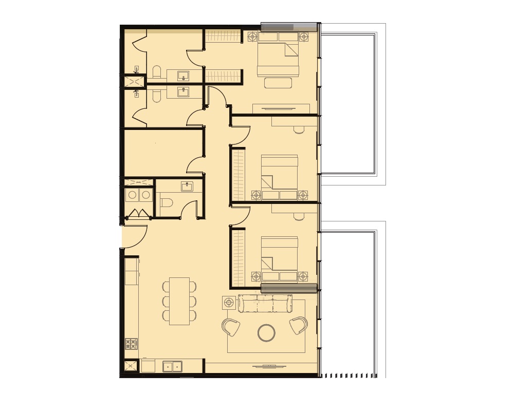 3 Beds 1400 Sq. Ft. Apartment in Imtiaz Cove Boulevard