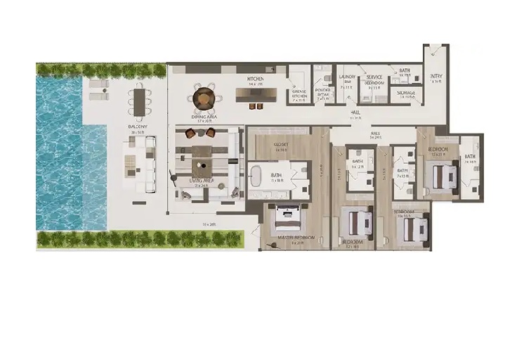 Innovate Omoria Private Residences 4 Beds Layout
