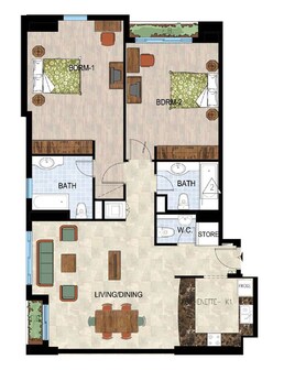 2 Beds 1960 Sq. Ft. Apartment in Innovation Profile Residence