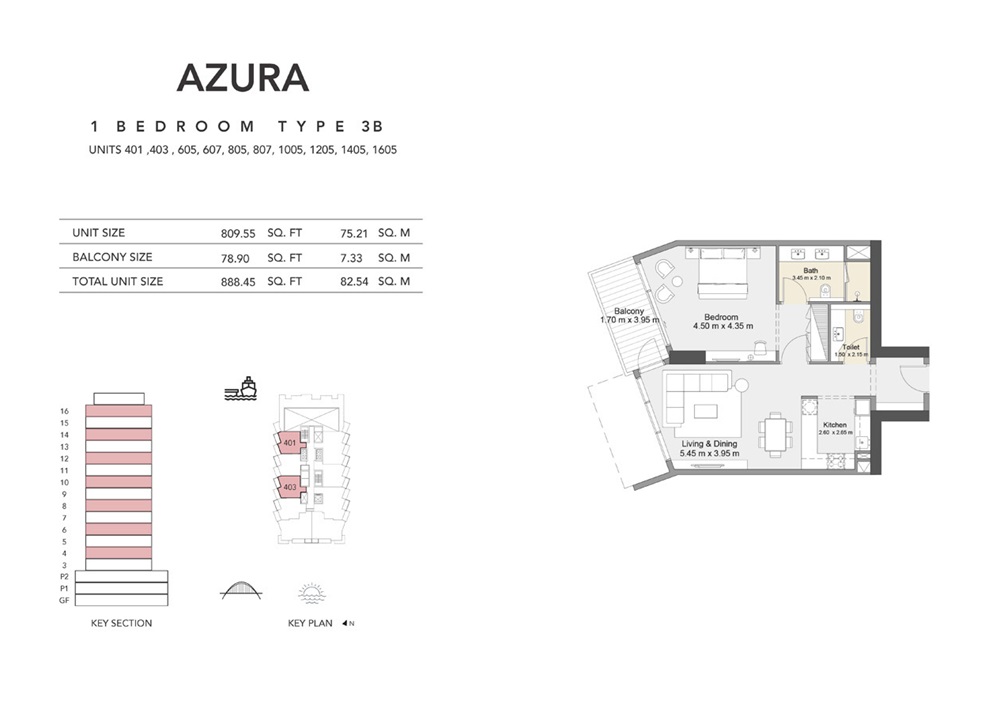 1 Bed 888 Sq. Ft. Apartment in Invest Azura Residences