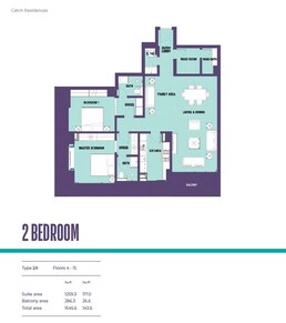 2 Beds 1545 Sq. Ft. Apartment in Invest Catch Residences