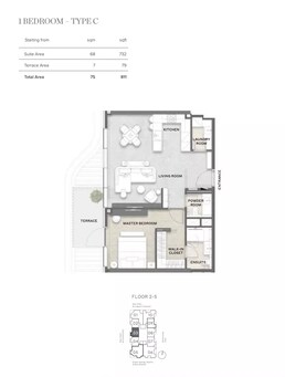 1 Bed 811 Sq. Ft. Apartment in Iquna Avida Residences