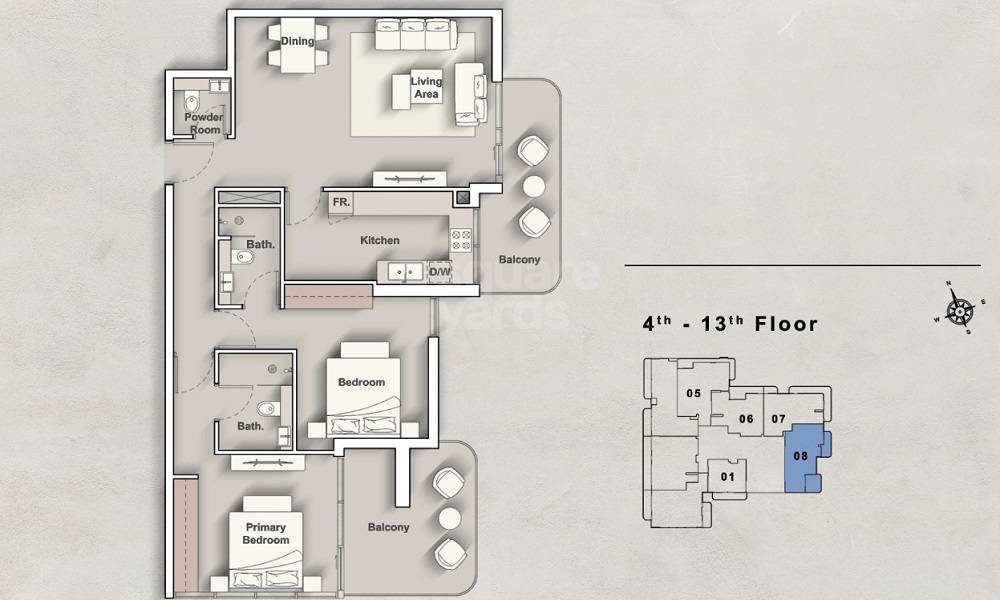 Iraz Creek View 2 Beds Layout