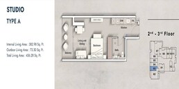 456 Sq. Ft. Studio in Iraz Creek View