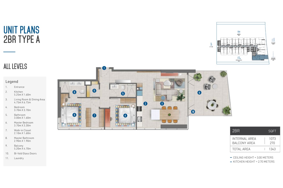 IRTH Rove Home 2 Beds Layout