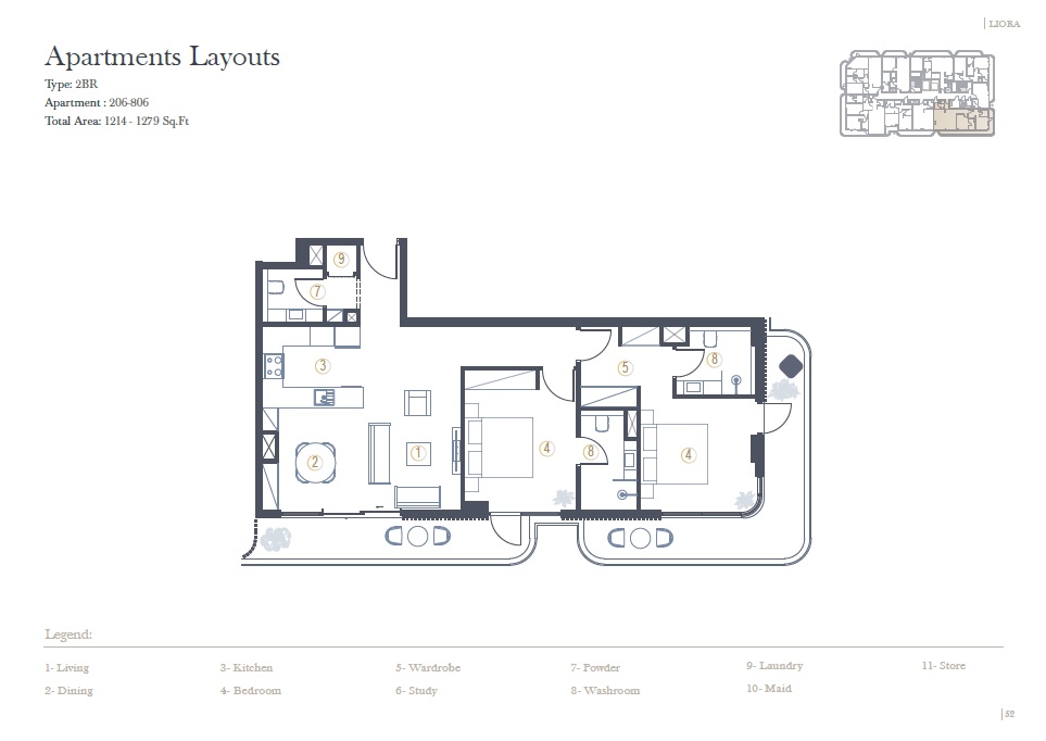 Jaiedco Liora Residences 2 Beds Layout