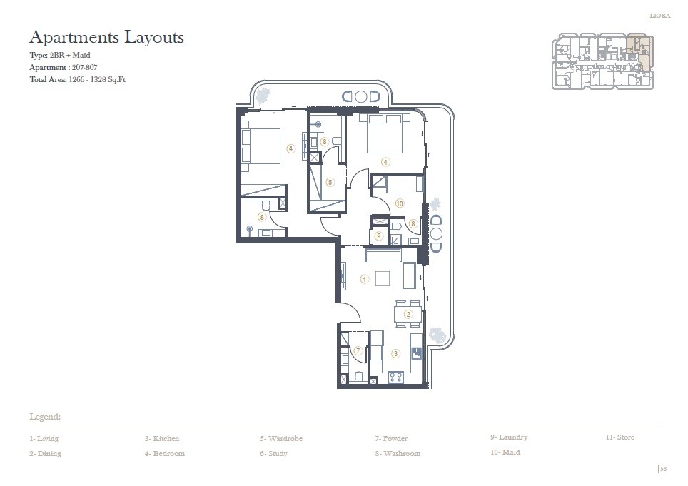 Jaiedco Liora Residences 2 Beds Layout