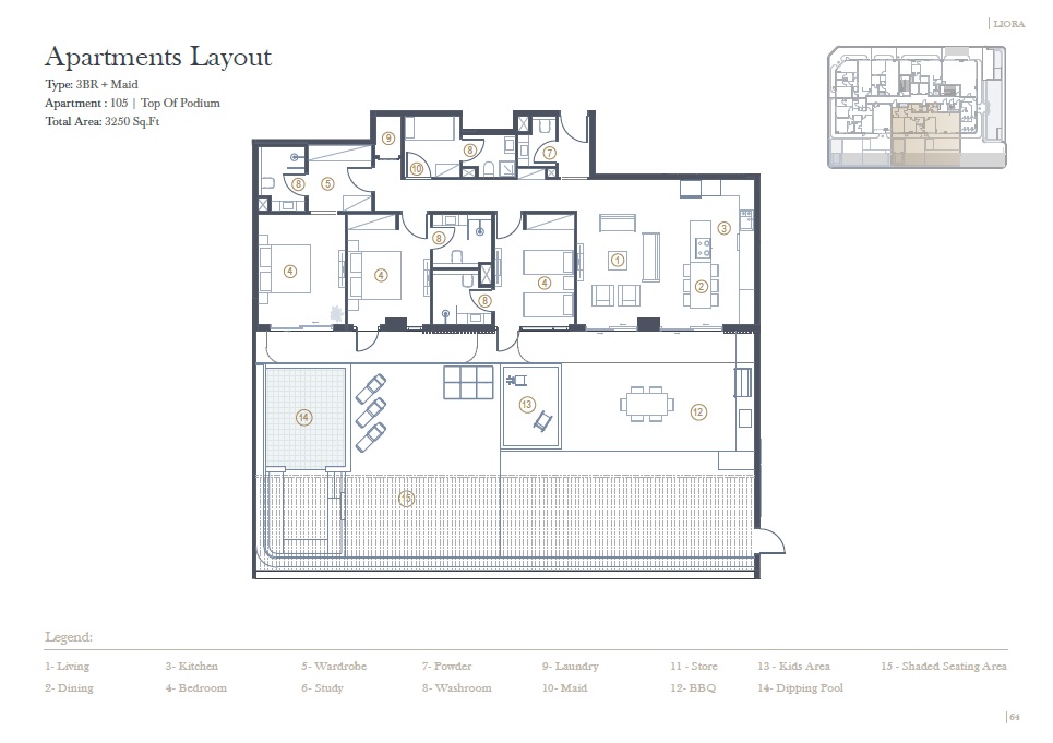 Jaiedco Liora Residences 3 Beds Layout
