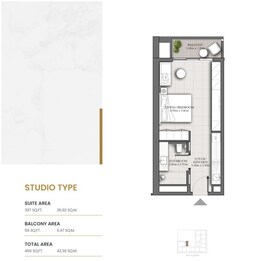 456 Sq. Ft. Studio in JRP Roma Residences