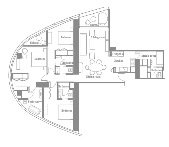 3 Beds 1898 Sq. Ft. Apartment in Jumeirah Gate