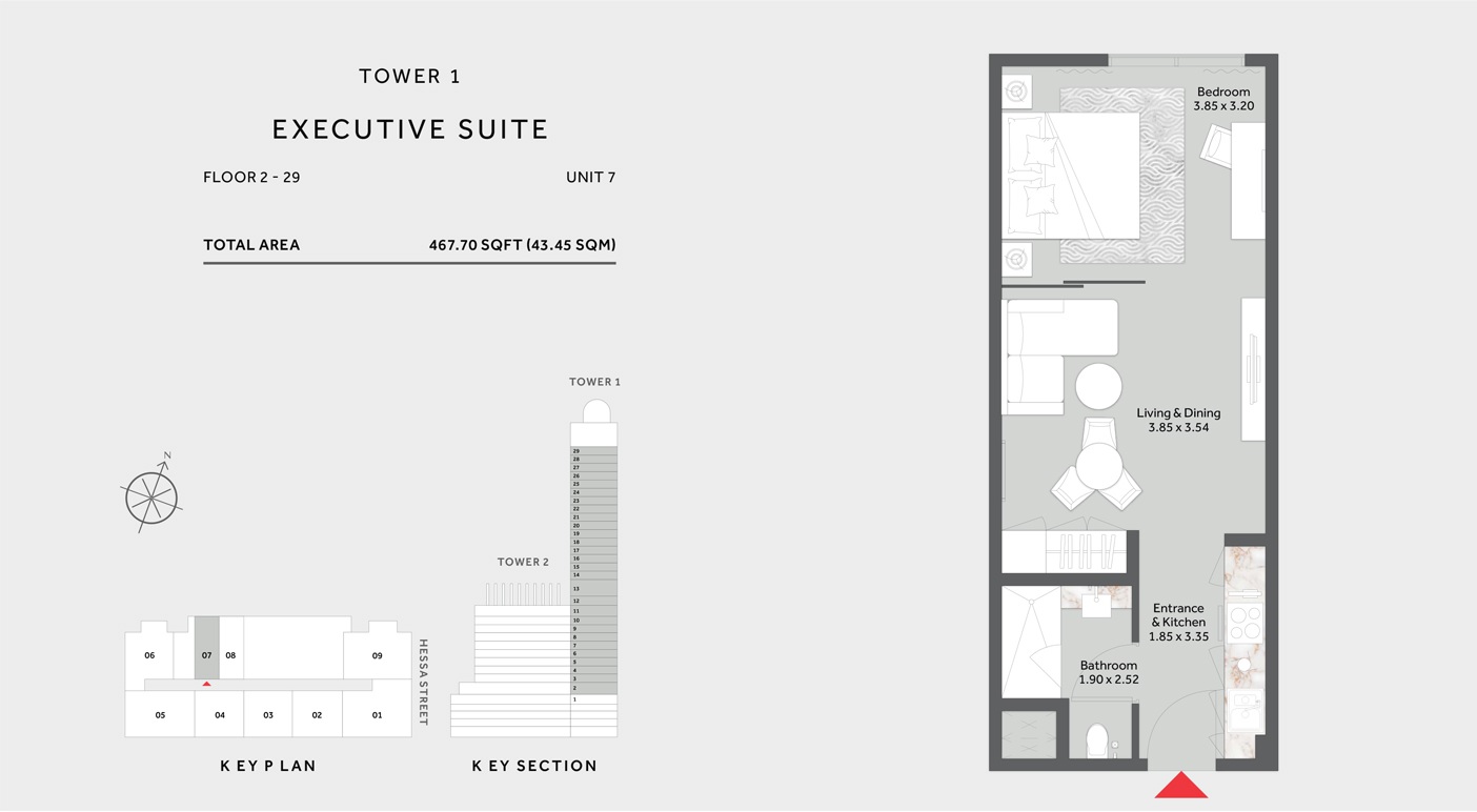 467 Sq. Ft. Studio in Khamas Marriott Residences