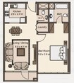 La Riviera Apartments 1 Bed Layout