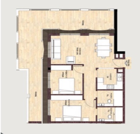 Laya Mansion 2 Beds Layout