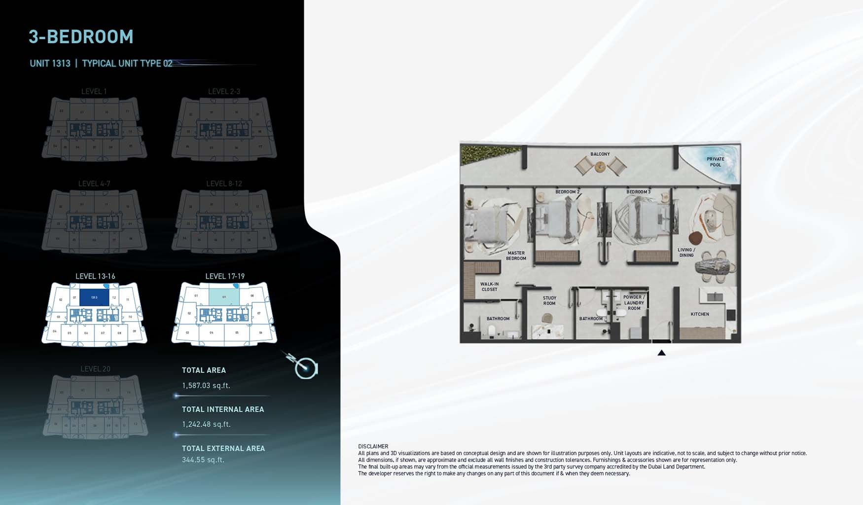 3 Beds 1587 Sq. Ft. Apartment in Leos Hadley Heights 2