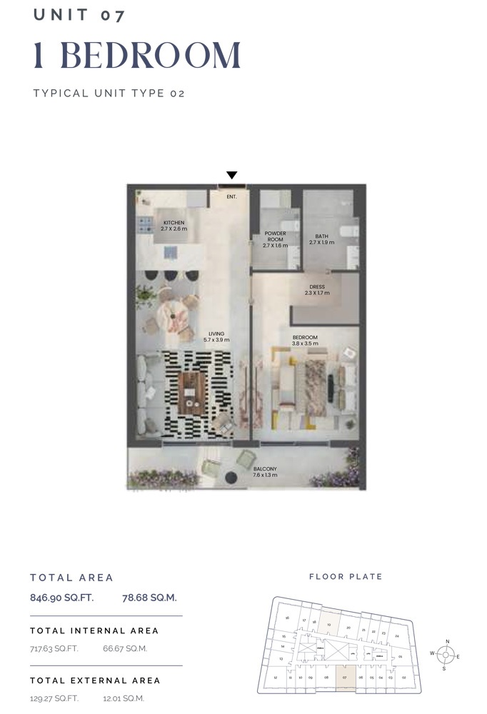 LEOS Weybridge Gardens 2 1 Bed Layout