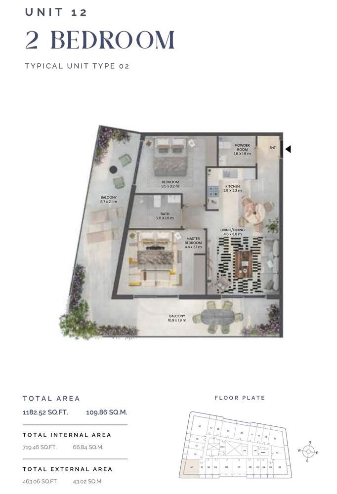 LEOS Weybridge Gardens 2 2 Beds Layout